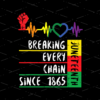 Fist Juneteenth Breaking Every Chain Since 1865 Juneteenth Independence Black History Month Emancipate Enslaved Sublimation Designs PNG file