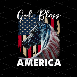 Horse With USA Flag sublimation design