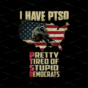 PTSD With American Flag sublimation design