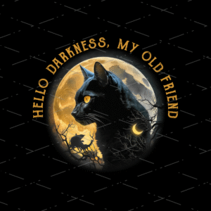Black Cat With Moon Sublimation Shirts