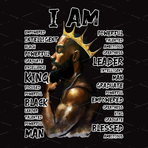 I Am Black King Leader Blessed Empowered Black Man Crown For Black History Month Black Men are Dope, digital Download, Sublimation Designs