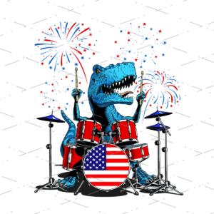 Dinosaur plays Drums sublimation design