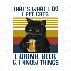 Love Cat and Beer sublimation design
