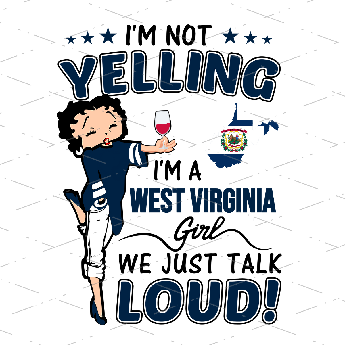 Betty Boop West Virginia Girl sublimation shirts